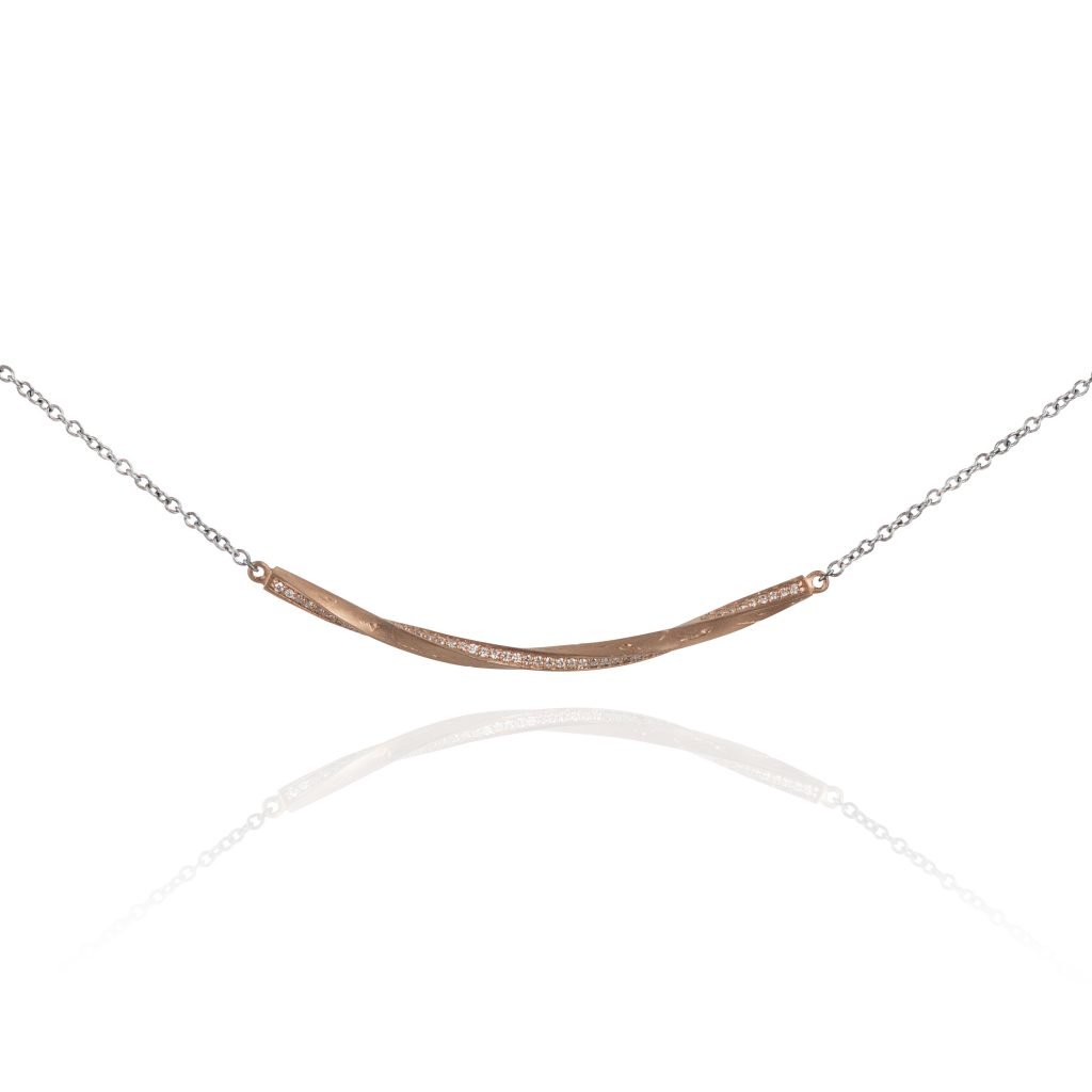 rose gold and diamond necklace