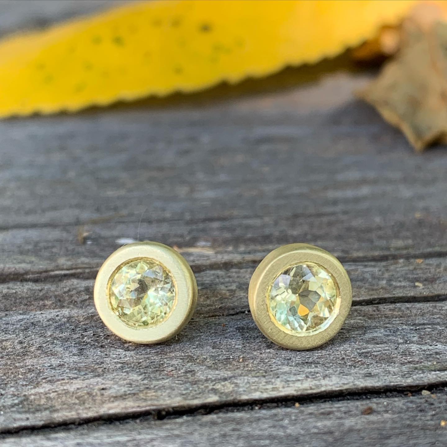 Gold and yellow diamond earrings