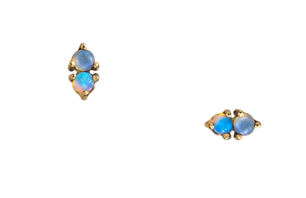 WWAKE Two-Step Blue and Gold Earrings